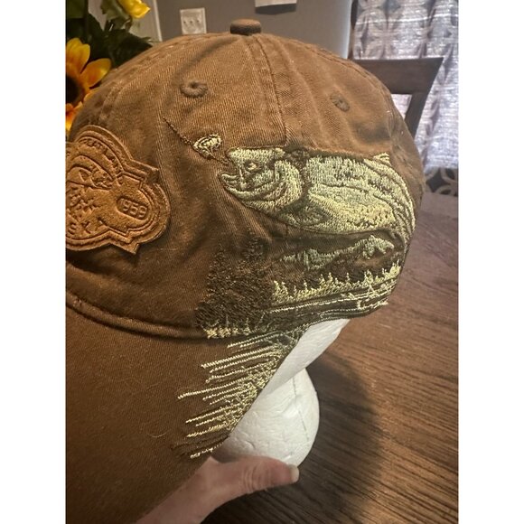 Alaska Cap By Arctic Circle Enterprises LLC - Embroidered Brown Hat With Fish De - Picture 3 of 14